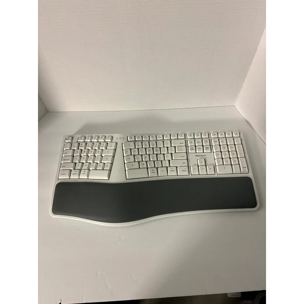 Macally BTERGOKEY Wireless Bluetooth Ergonomic Keyboard White Untested As-Is